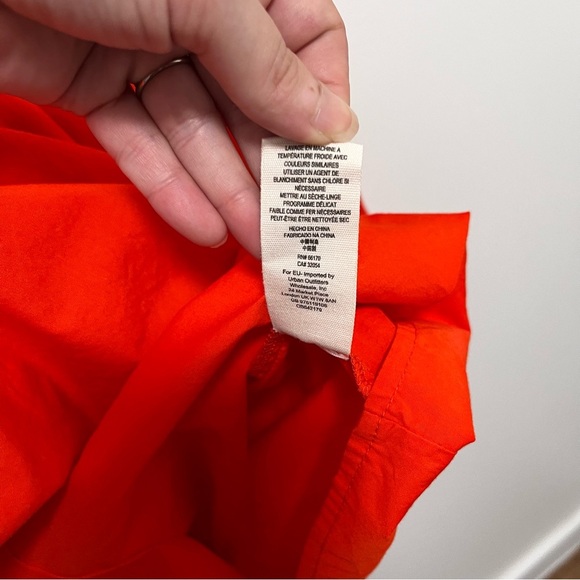 FREE PEOPLE Orange Cotton Mini Dress / Romper Size Large - Picture 6 of 9